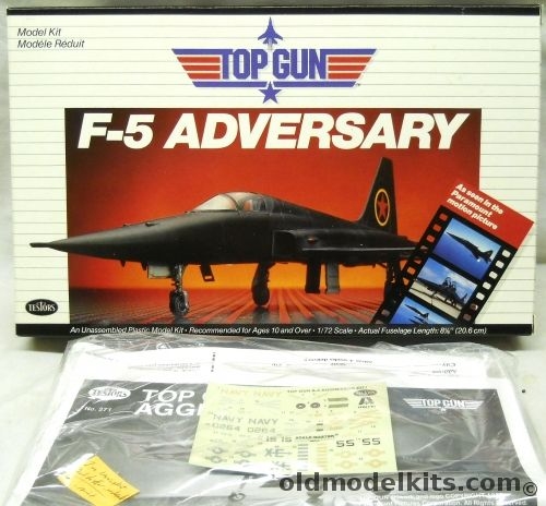 Testors 1/72 F-5 Adversary Top Gun And TWO A-4 Aggressor Top Gun Bagged, 272 plastic model kit